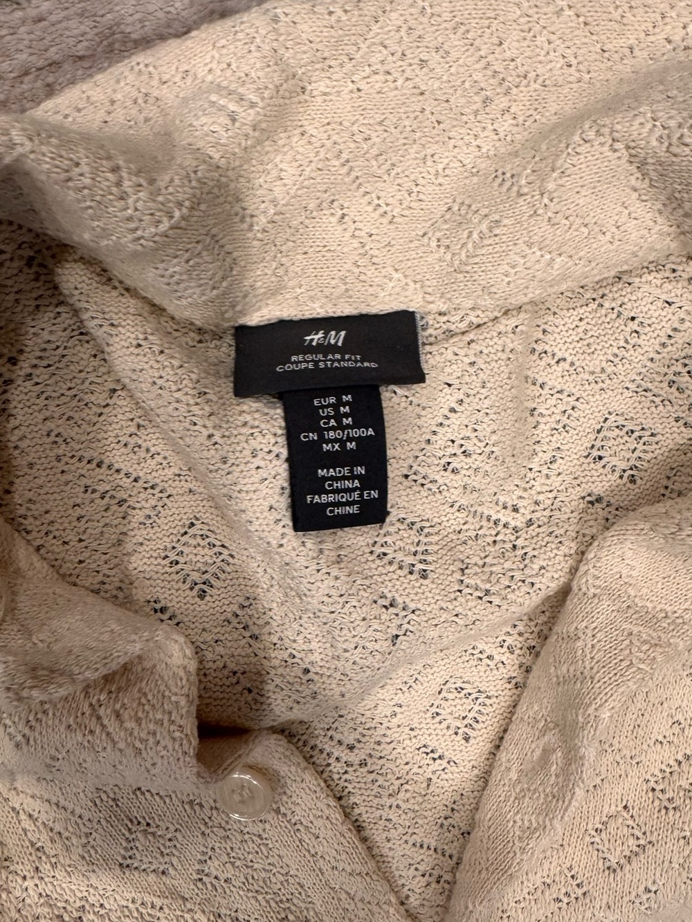 H&M Cream Textured Button-Front Jacket - Picture 2 of 3